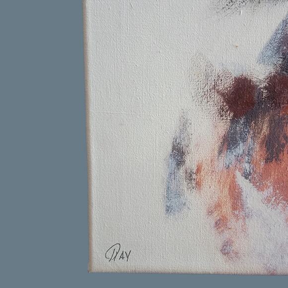 Vintage 1960s Koros Style Young Person In a Blue Hat, Unframed - Picture 4 of 6